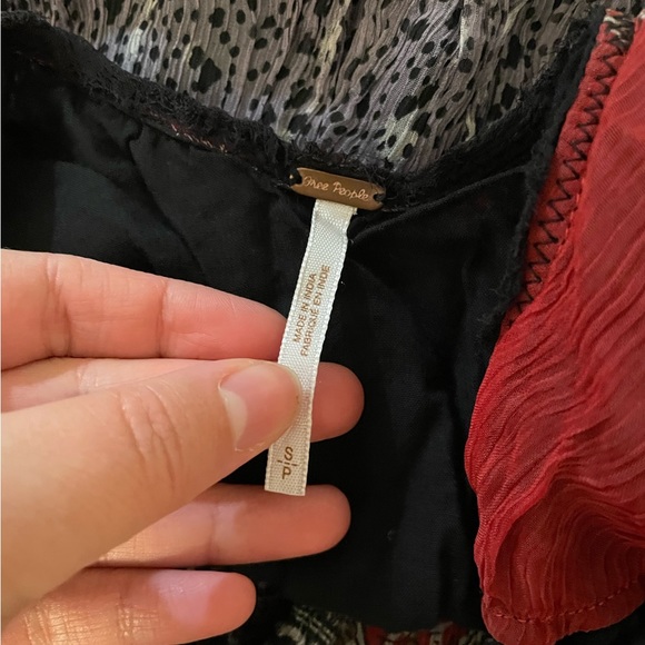 Free People Animal Print Heart Pattern Mini Lightweight Dress Size S - Picture 6 of 7